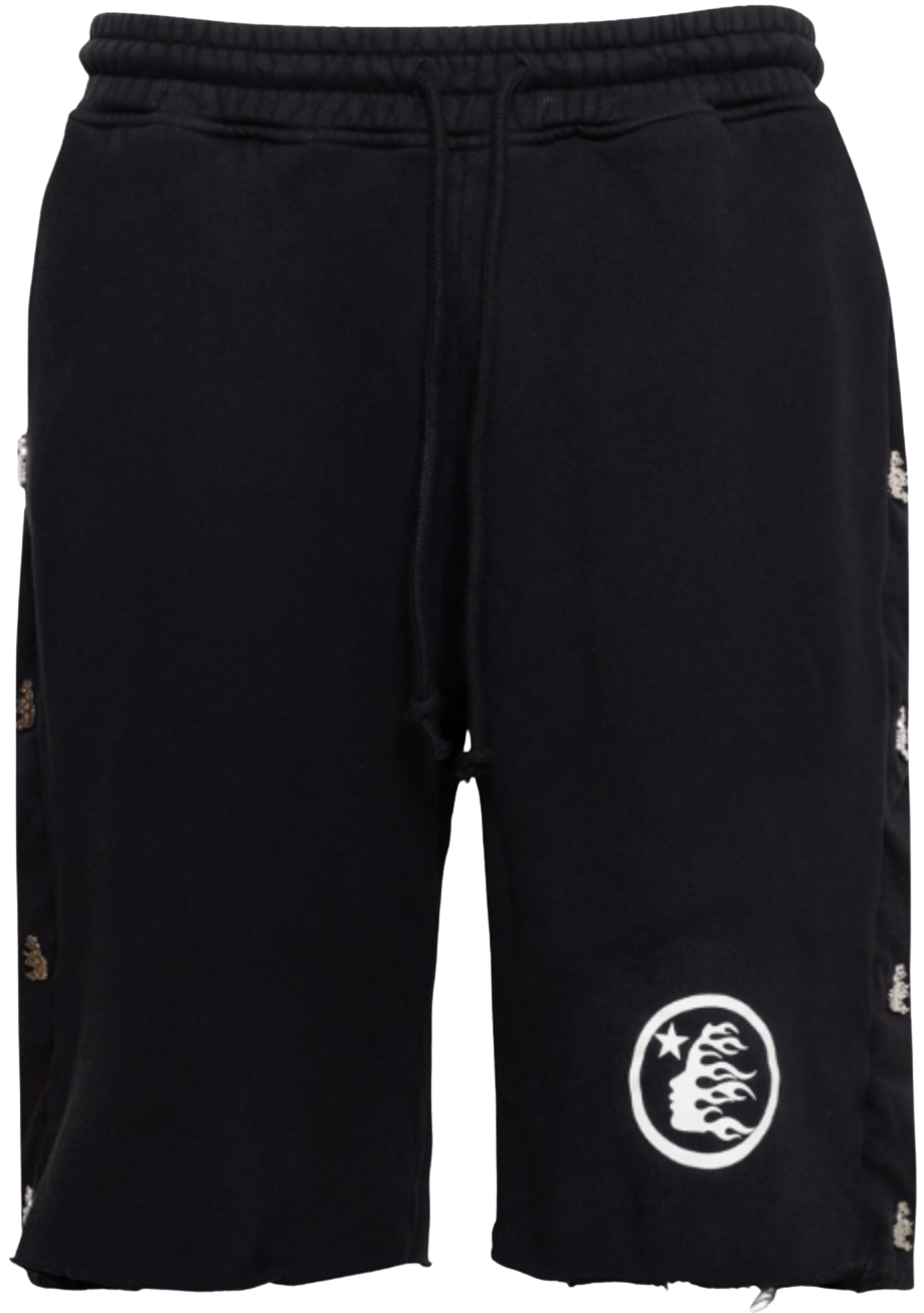 Hellstar 'Mirror Face' Black Snap Shorts
