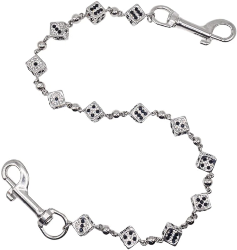Starchain World 'Dice' 26.5in Silver Wallet Chain