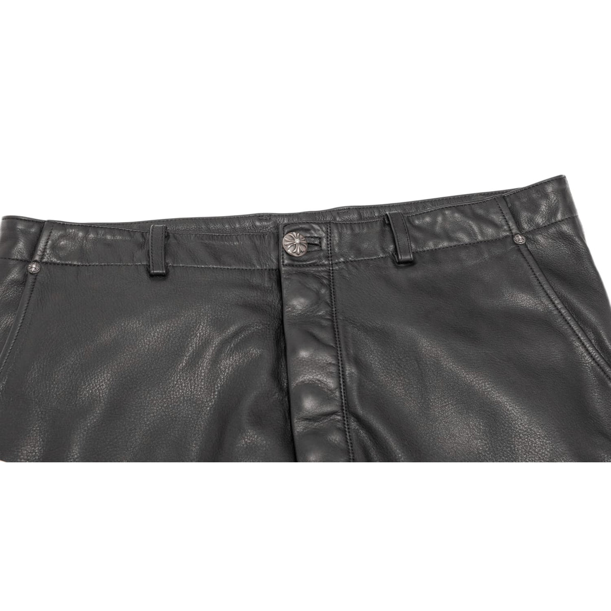Chrome Hearts 'Devil Dog' Black Leather Cargo Pants