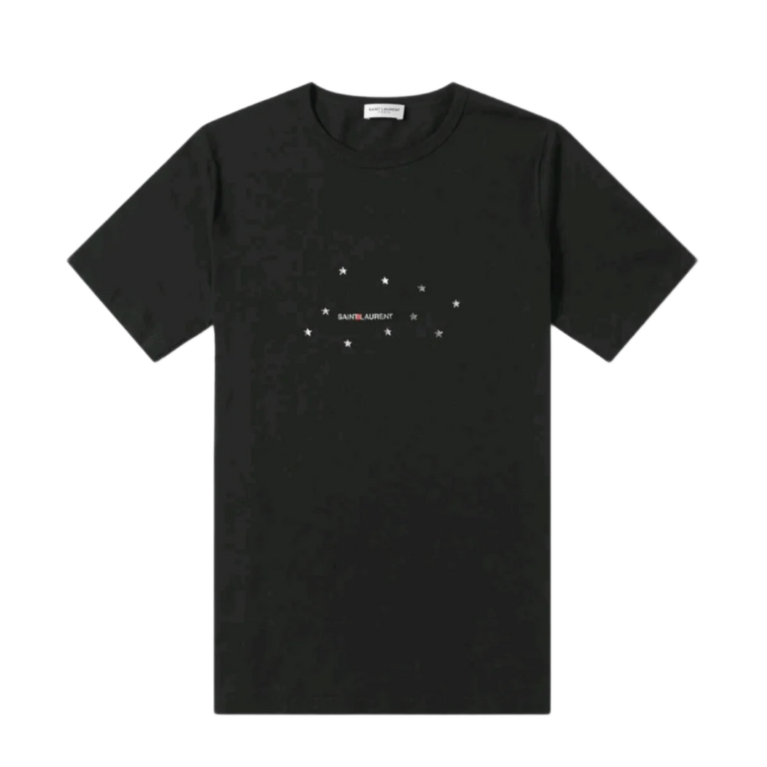 Saint Laurent 'Black' Constellation Stars Archive Logo Tee