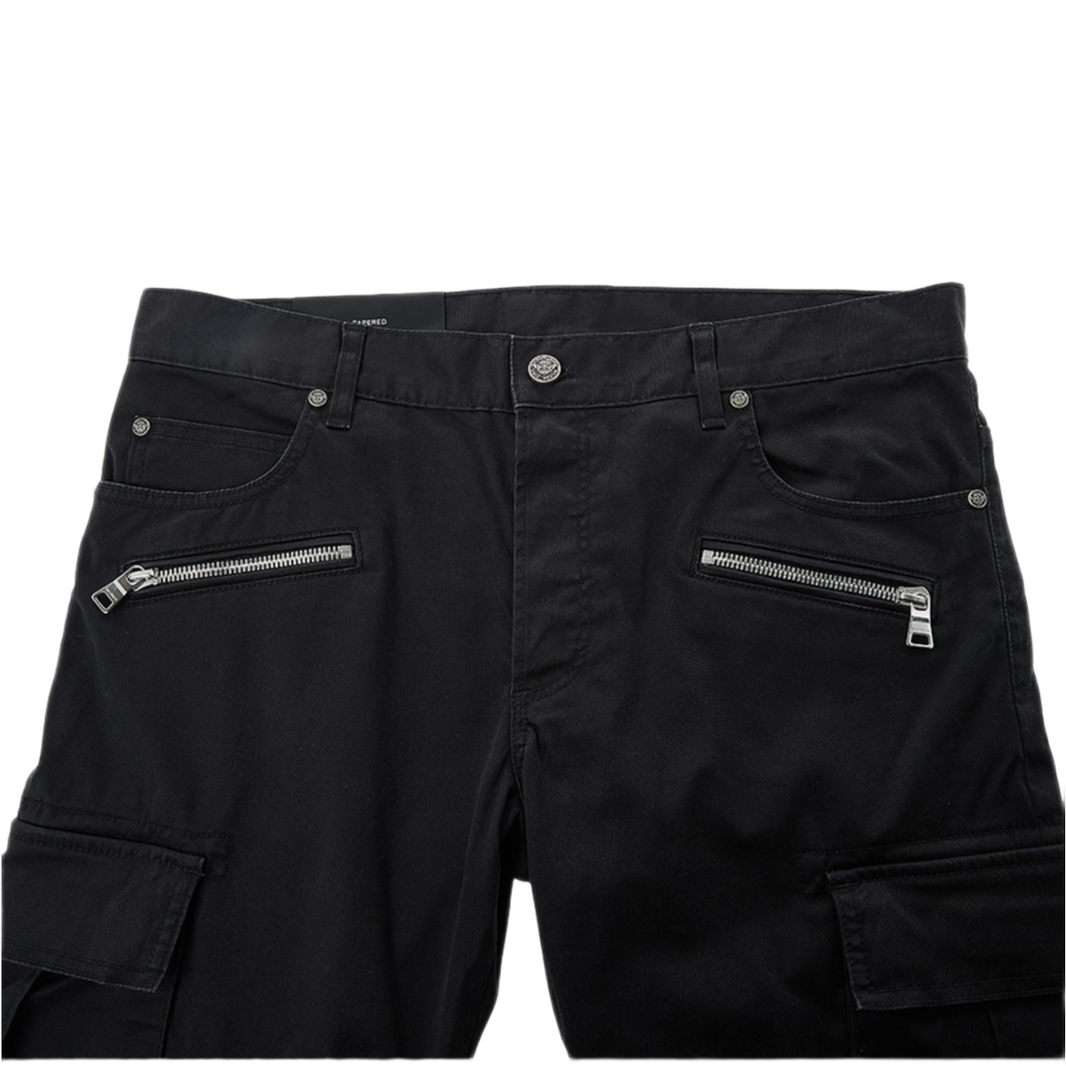 Balmain 'Black Embossed Slim-Fit Cargo' Biker Pants