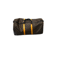 Louis Vuitton Keepall 55 'Brown' Monogram Yellow Stripe Duffle Bag