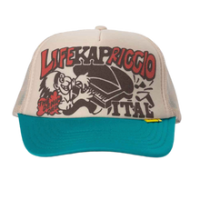Kapital 'Life Kapriccio' Beige Teal Trucker Hat