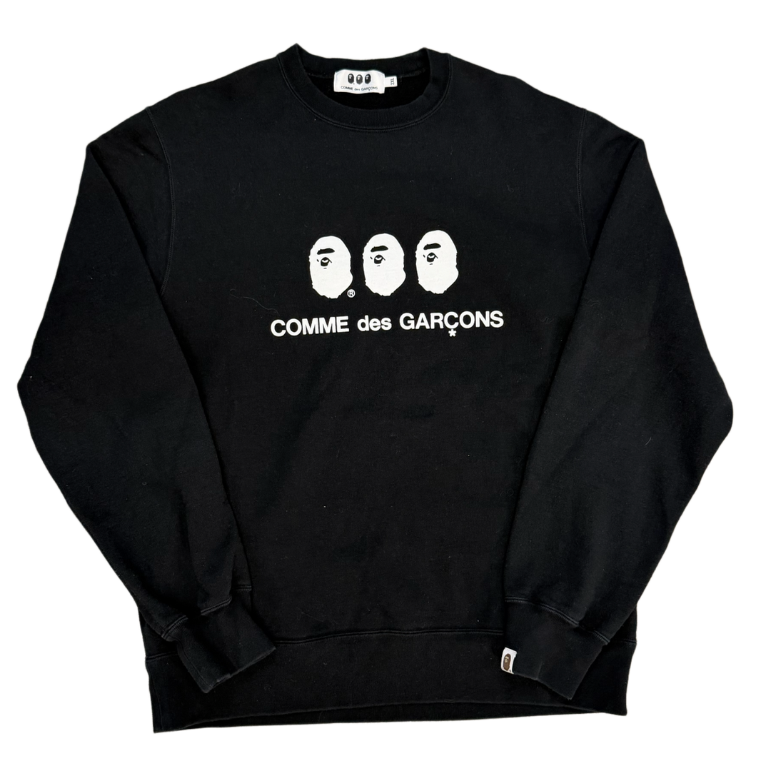 Comme Des Garcons x Bape 'Osaka' Black Crewneck