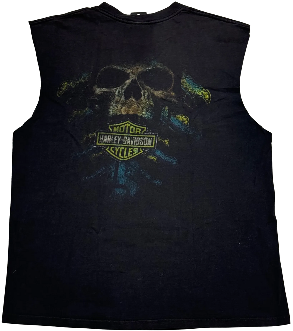 Harley Davidson 'Pirate Skull' Vintage Cutoff Pocket Tee