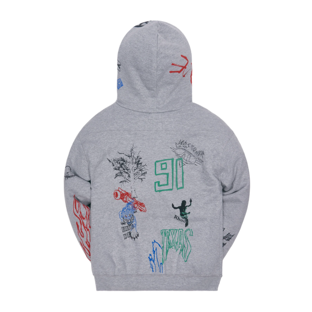 Rhude 'Heather Grey' Middle Finger Hoodie