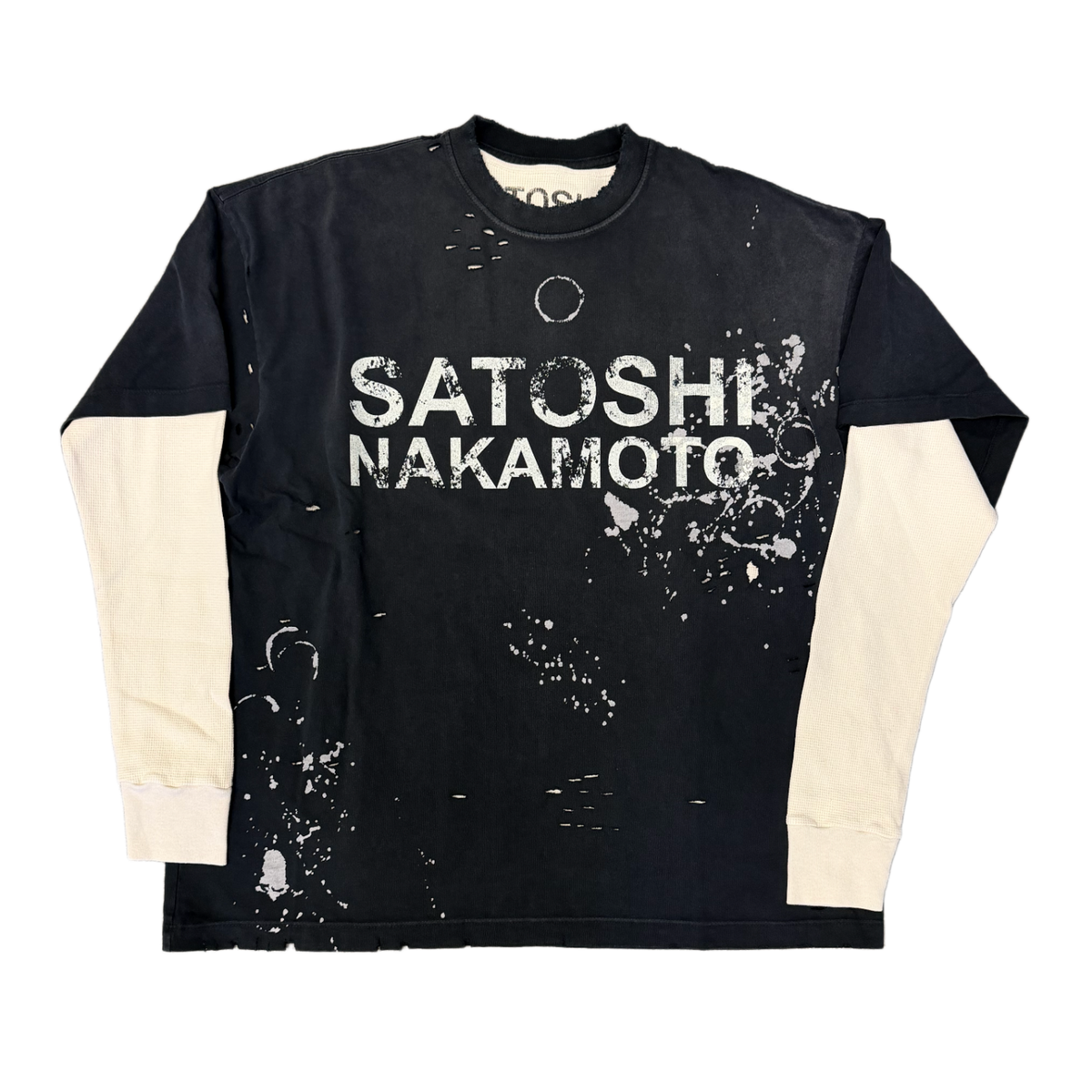 Satoshi Nakamoto 'Bleached Black' Luke Thermal Longsleeve