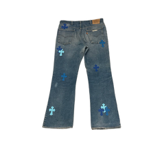 Chrome Hearts 'Double Blue' Orange Tab Levi Flare Jeans