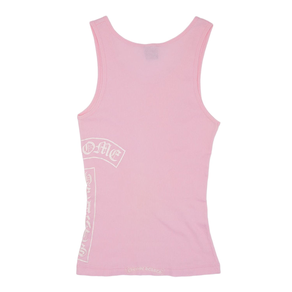 Chrome Hearts Vintage Women's Pink 'Studded' Cross T Bar' Tank Top