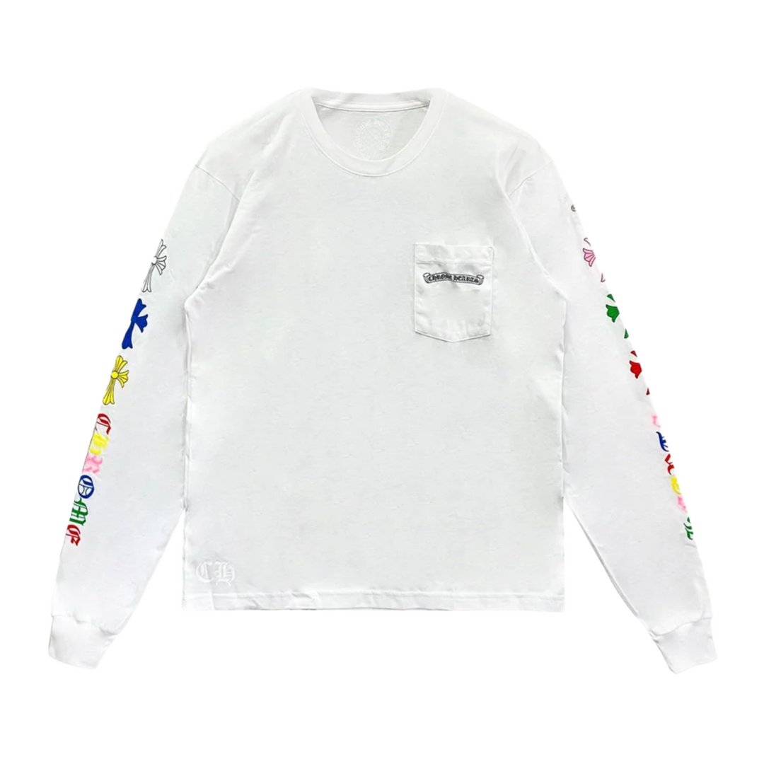 Chrome Hearts 'White' Scroll Mulitcolor Cross Longsleeve