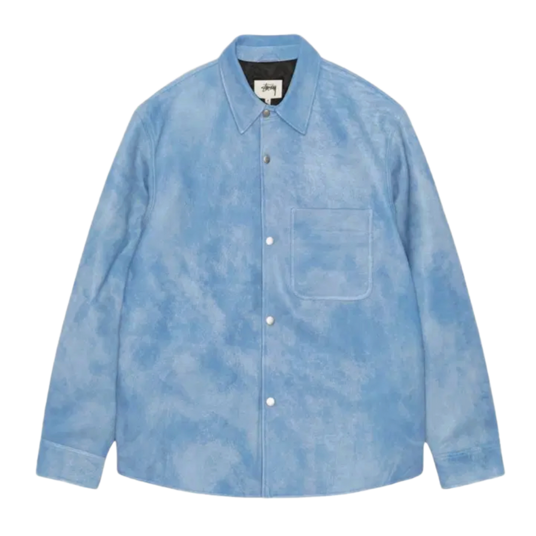 Stussy 'Washed Blue' Leather Overshirt
