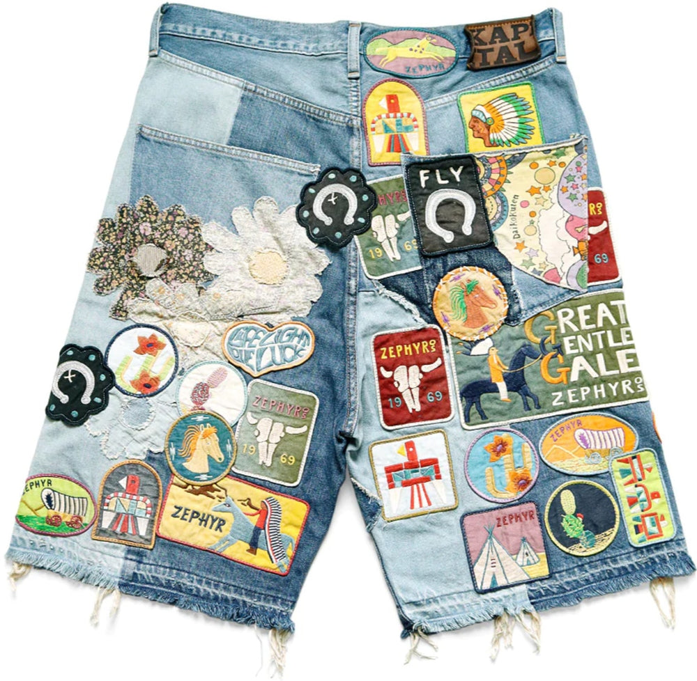 Kapital 'Patch' Denim Shorts