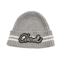 Chanel Grey 'Script Logo' Beanie