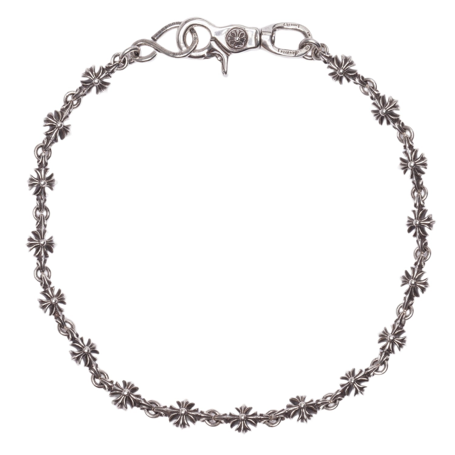 Chrome Hearts 'Plus Cross' 23in Single Clasp Silver Wallet Chain