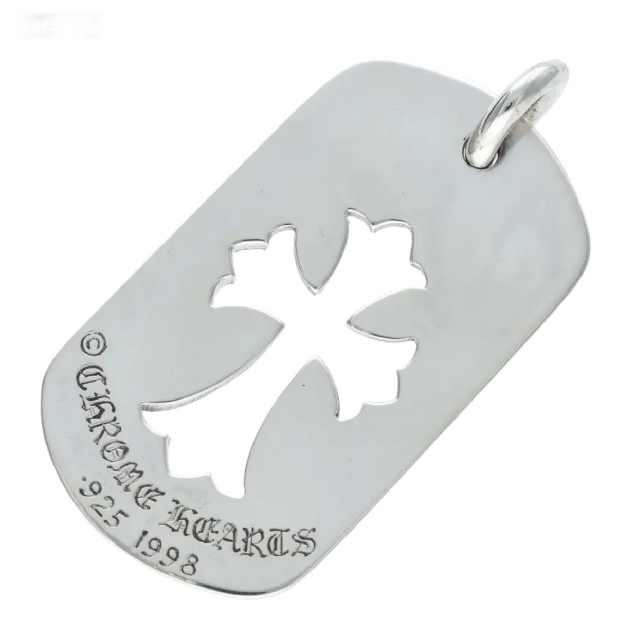 Chrome Hearts 'Silver' Cross Cut Out Dog Tag Necklace
