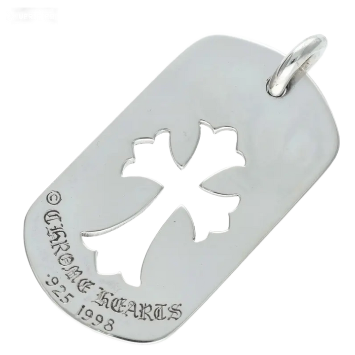 Chrome Hearts 'Silver' Cross Cut Out Dog Tag Necklace