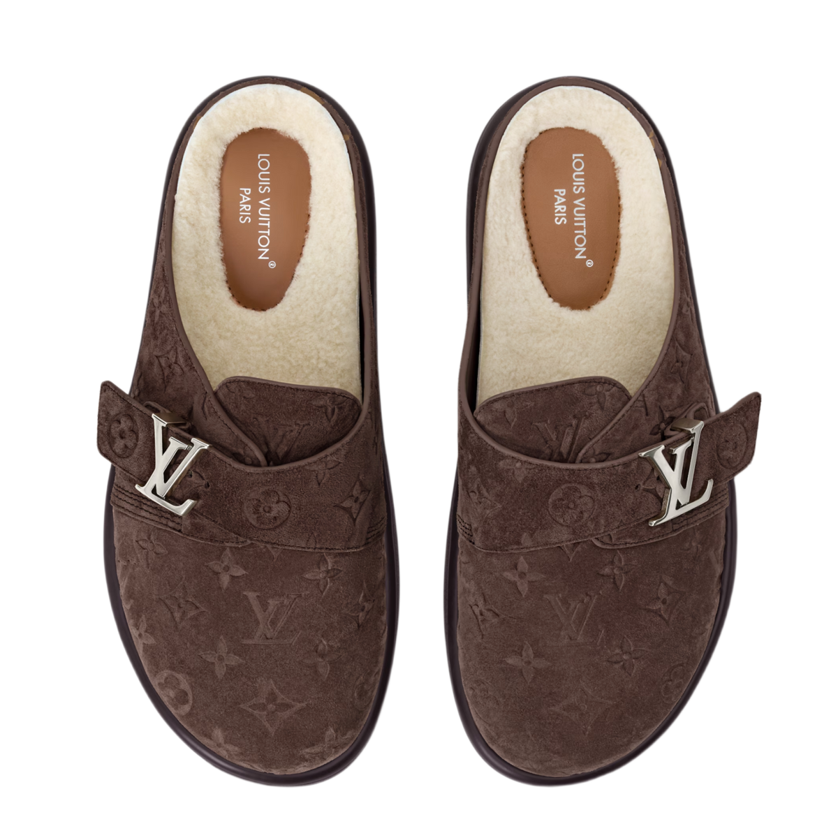 Louis Vuitton 'Brown' Shearling Lined Mule