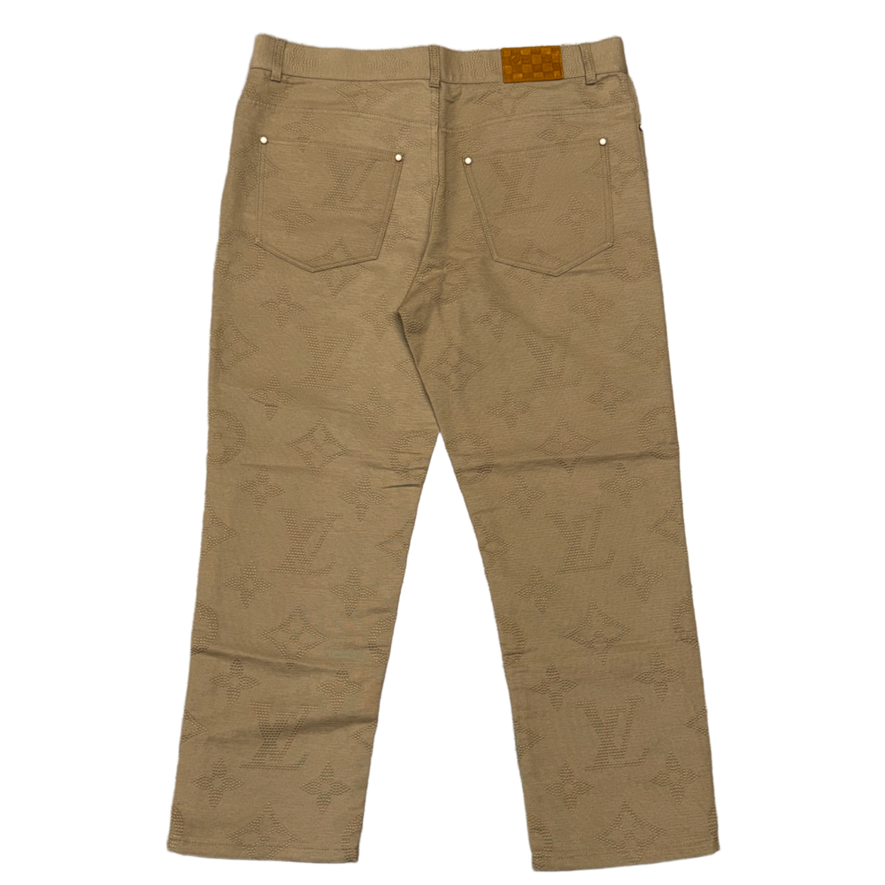 Louis Vuitton 'Tan' Monogram Embroidered Skate Pants
