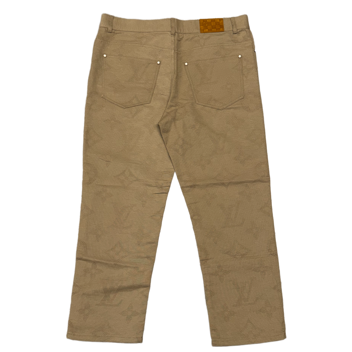 Louis Vuitton 'Tan' Monogram Embroidered Skate Pants