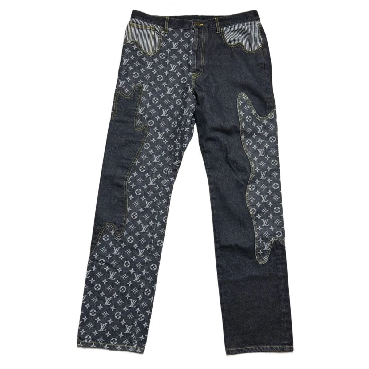 Louis Vuitton x Nigo 'Dark Wash' Monogram Crazy Denim Jeans