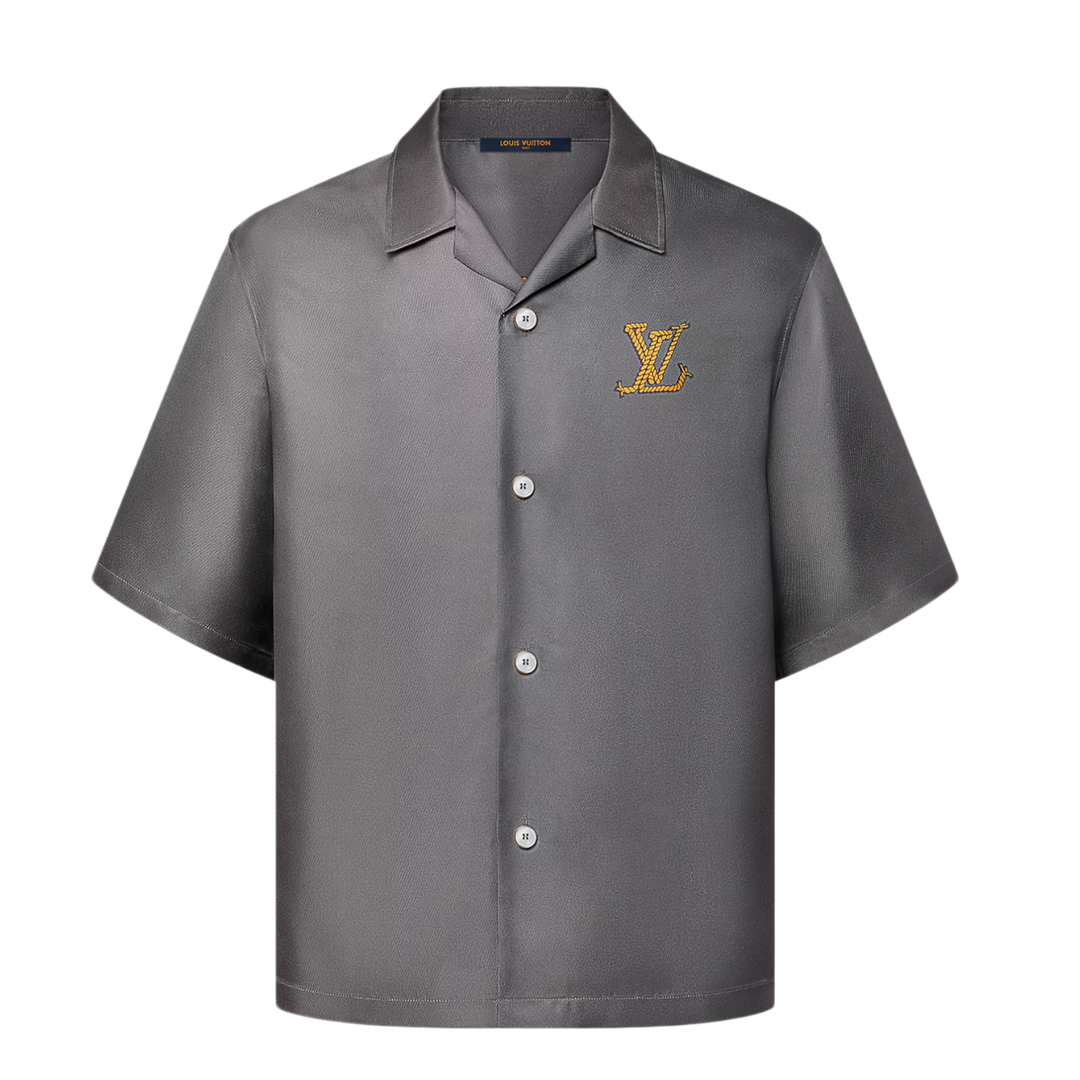 Louis Vuitton 'Silver' LV Lovers Lasso Silk Shirt