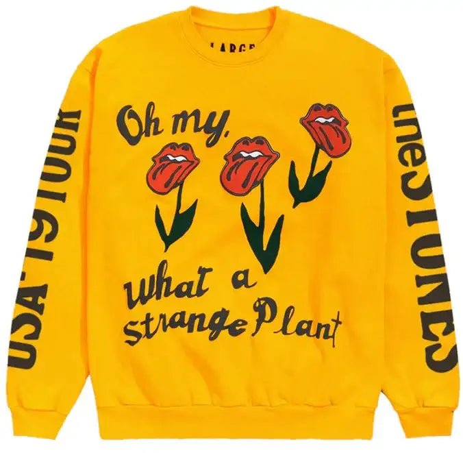 Cactus Plant Flea Market x Rolling Stones 'Strange Plant' Yellow Crewneck