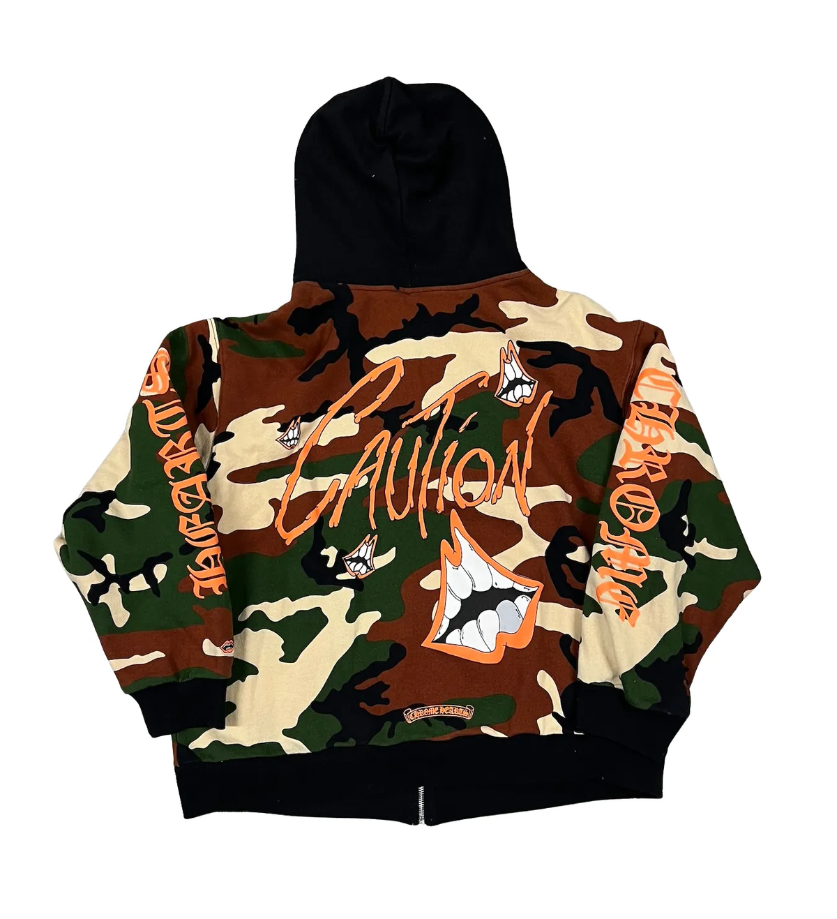 Chrome Hearts Matty Boy 'Camo' Caution Zip Up Hoodie