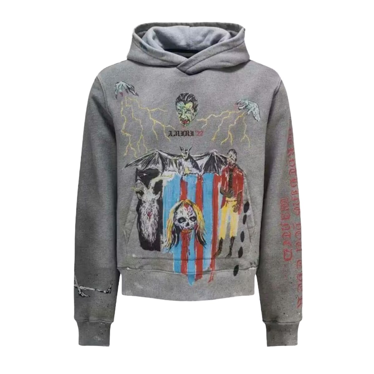 Amiri 'Blood 38 Wes Lang' Grey Hoodie
