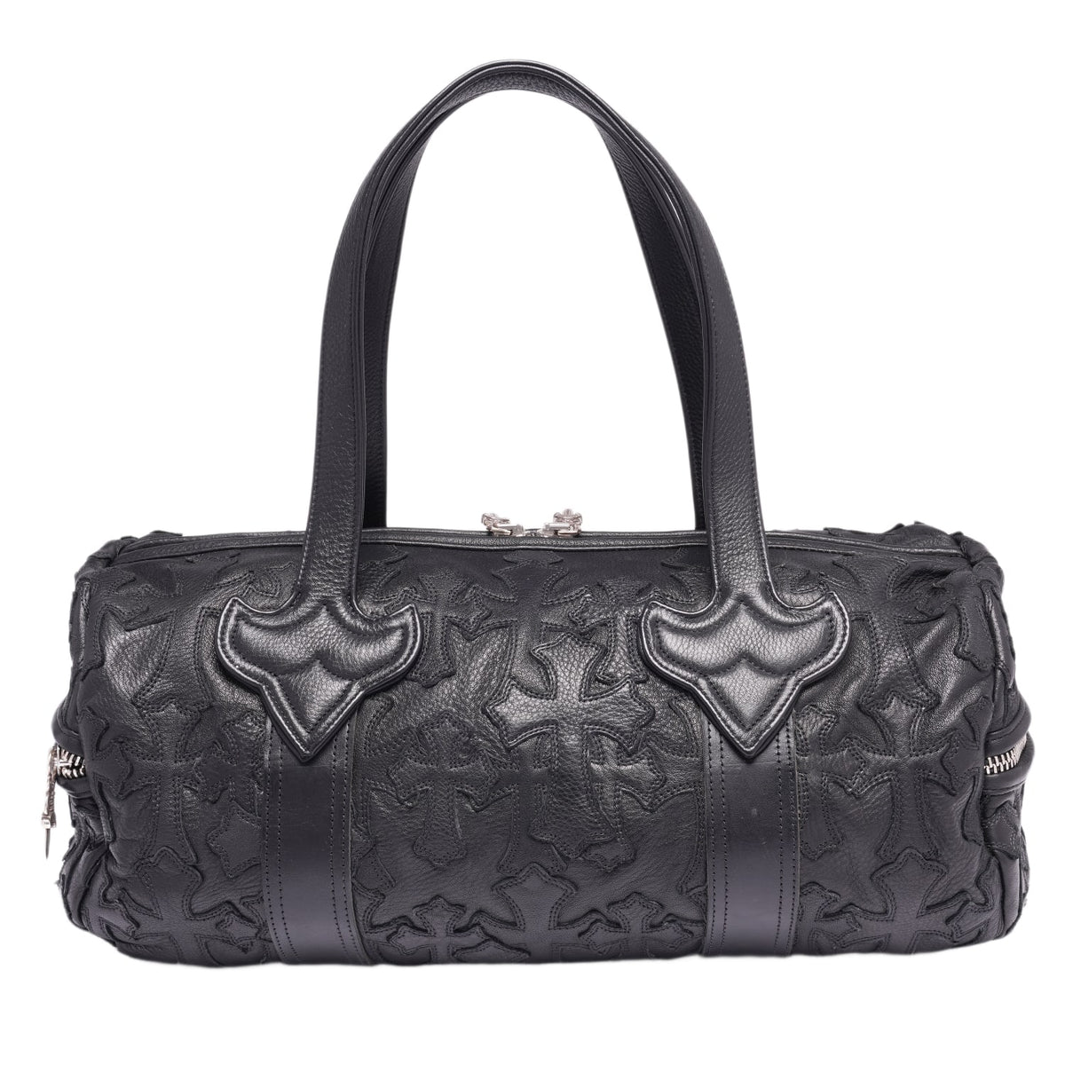 Chrome Hearts 'Black Flooded Cross' Leather Mini Duffle Bag