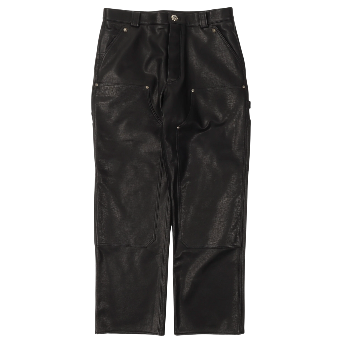 Chrome Hearts 'Black Leather' Double Knee Carpenter Pants