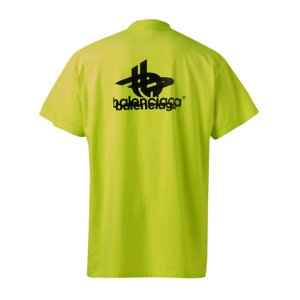 Balenciaga 'Layered Logo' Yellow Tee