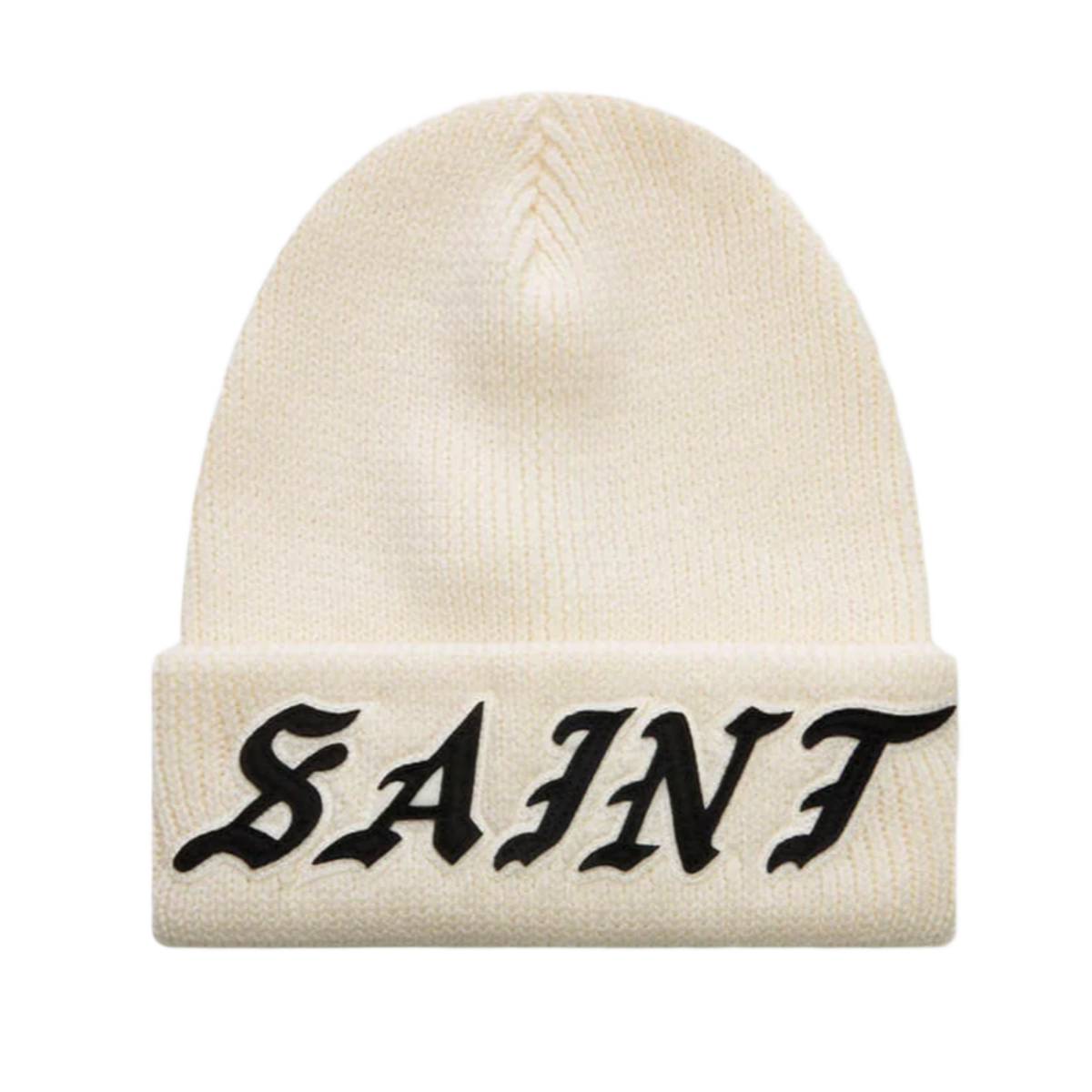 Saint Michael 'Script' Cream Logo Beanie