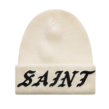 Saint Michael 'Script' Cream Logo Beanie