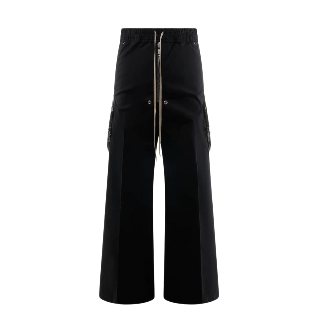 Rick Owens 'Heizer Belas' Wide Black Cargo Pants