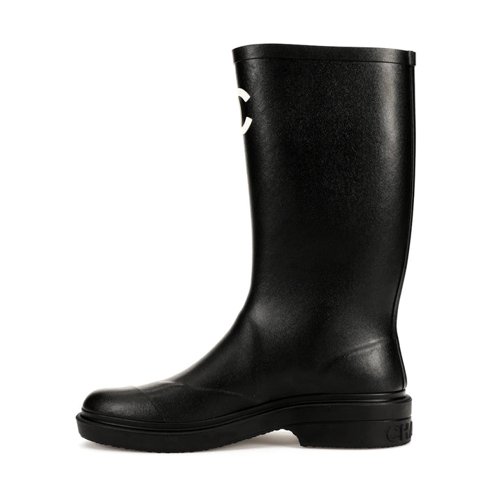 Chanel Rubber Rain Boots Black