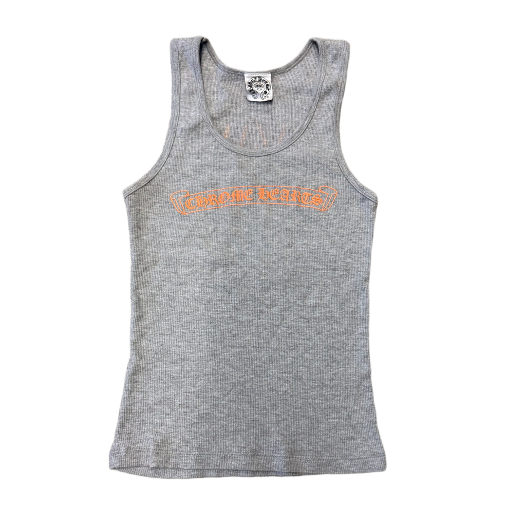Chrome Hearts 'Bazaar Scroll' Vintage Grey Women's Tank Top