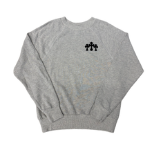 Chrome Hearts Women's 'Grey' Flocked Triple Cross CH Crewneck
