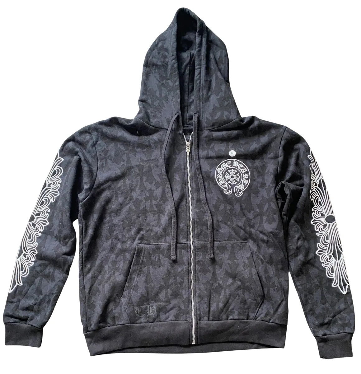 Chrome Hearts All Over 'Cemetery Print' Black Zip Up Hoodie