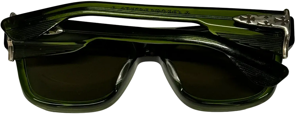 Chrome Hearts 'Sniffer' Green Crystal Glasses