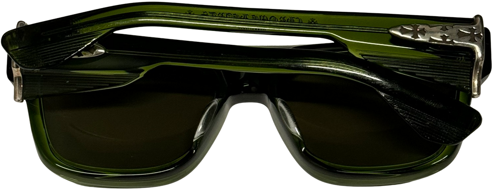 Chrome Hearts 'Sniffer' Green Crystal Glasses