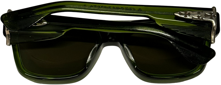 Chrome Hearts 'Sniffer' Green Crystal Glasses