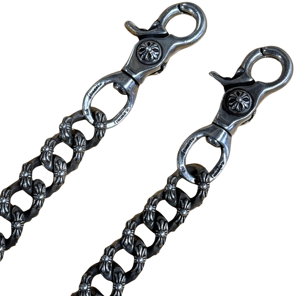 Chrome Hearts 'Full Fancy Link' 21in Double Clip Silver Wallet Chain