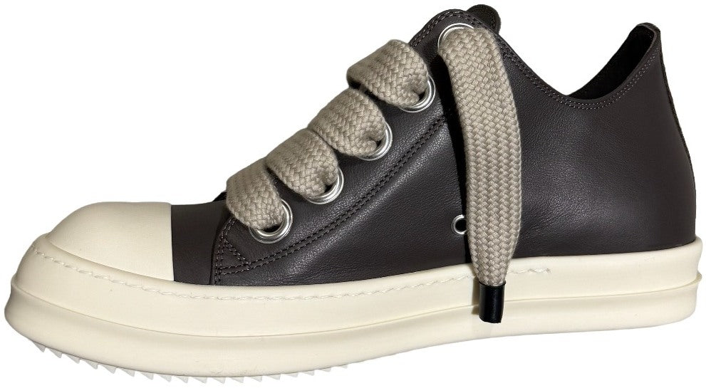 Rick Owens 'Dark Dust' Leather Jumbo Lace Low Sneakers