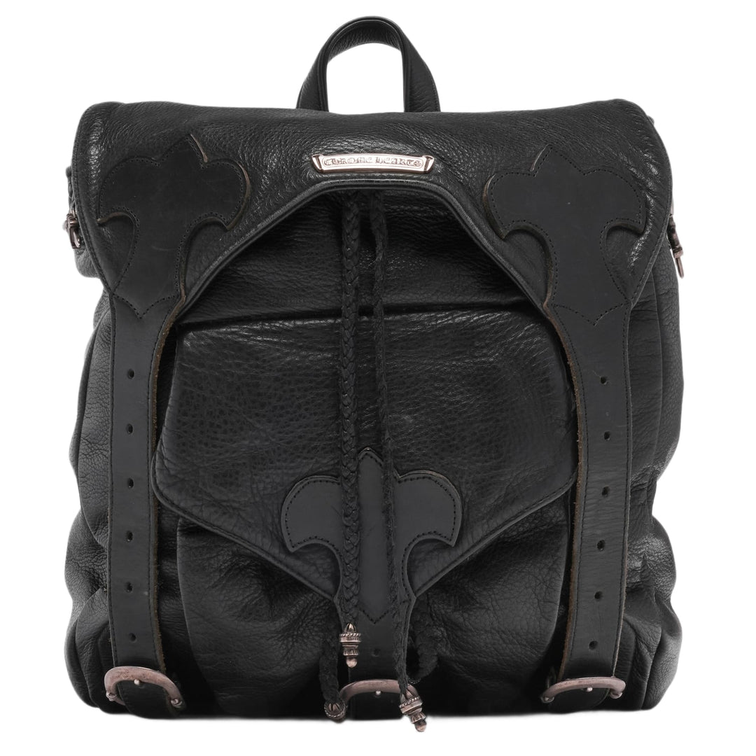 Chrome Hearts 'Black' Fleur Gunslinger Leather Backpack