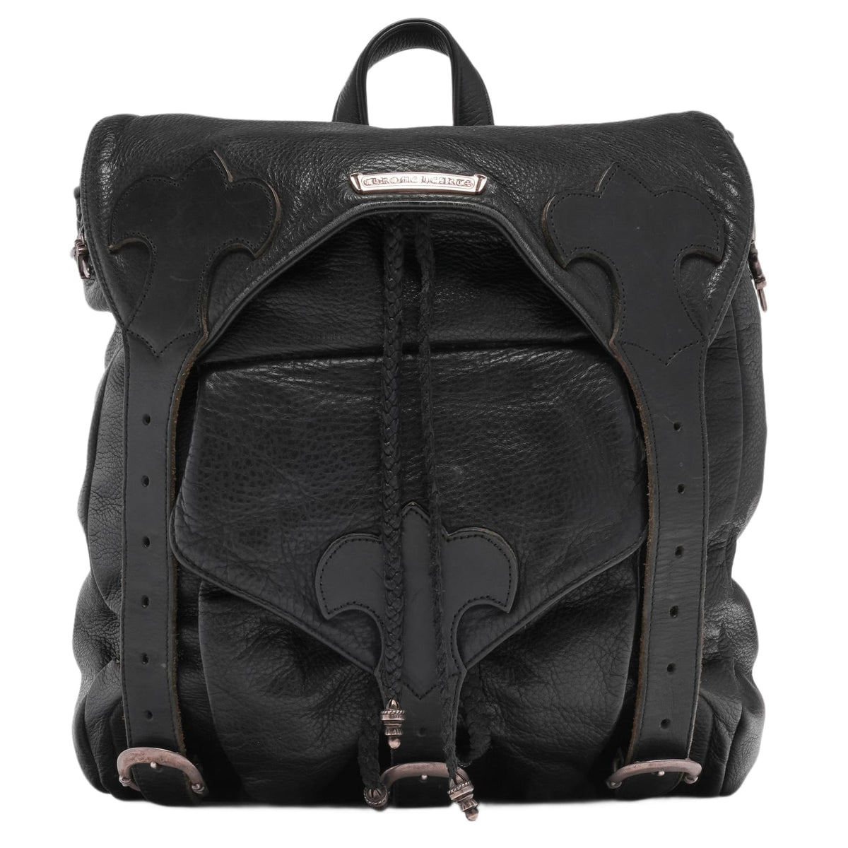 Chrome Hearts 'Black' Fleur Gunslinger Leather Backpack