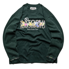 Satoshi Nakamoto x Sicko 'Green' Studded Gradient Longsleeve Tee