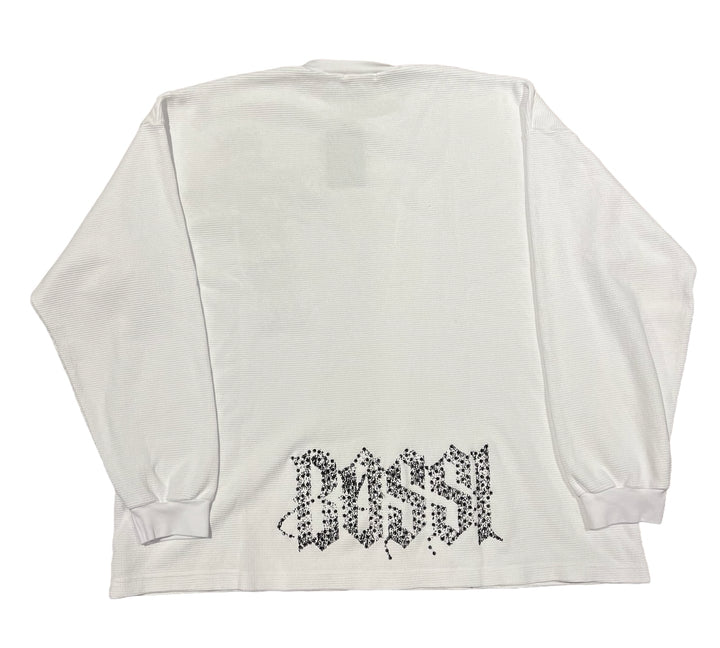 Bossi 'Black Skull Cross' White Thermal Longsleeve