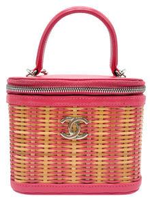 Chanel Wicker Take Away Small Vanity Bag Calfskin Rattan