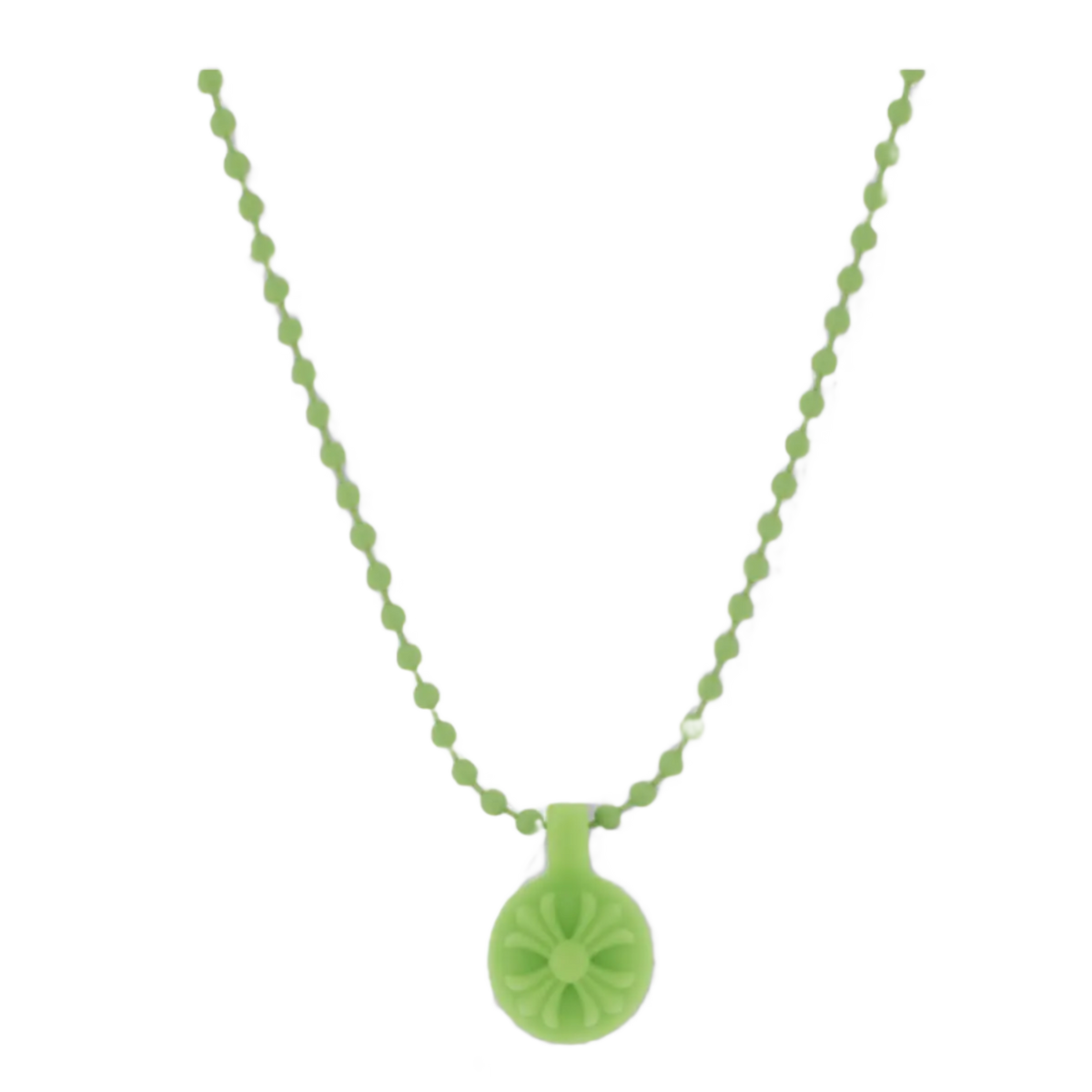 Chrome Hearts 'Green' Silichrome Crossball Charm Necklace 