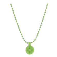 Chrome Hearts 'Green' Silichrome Crossball Charm Necklace 